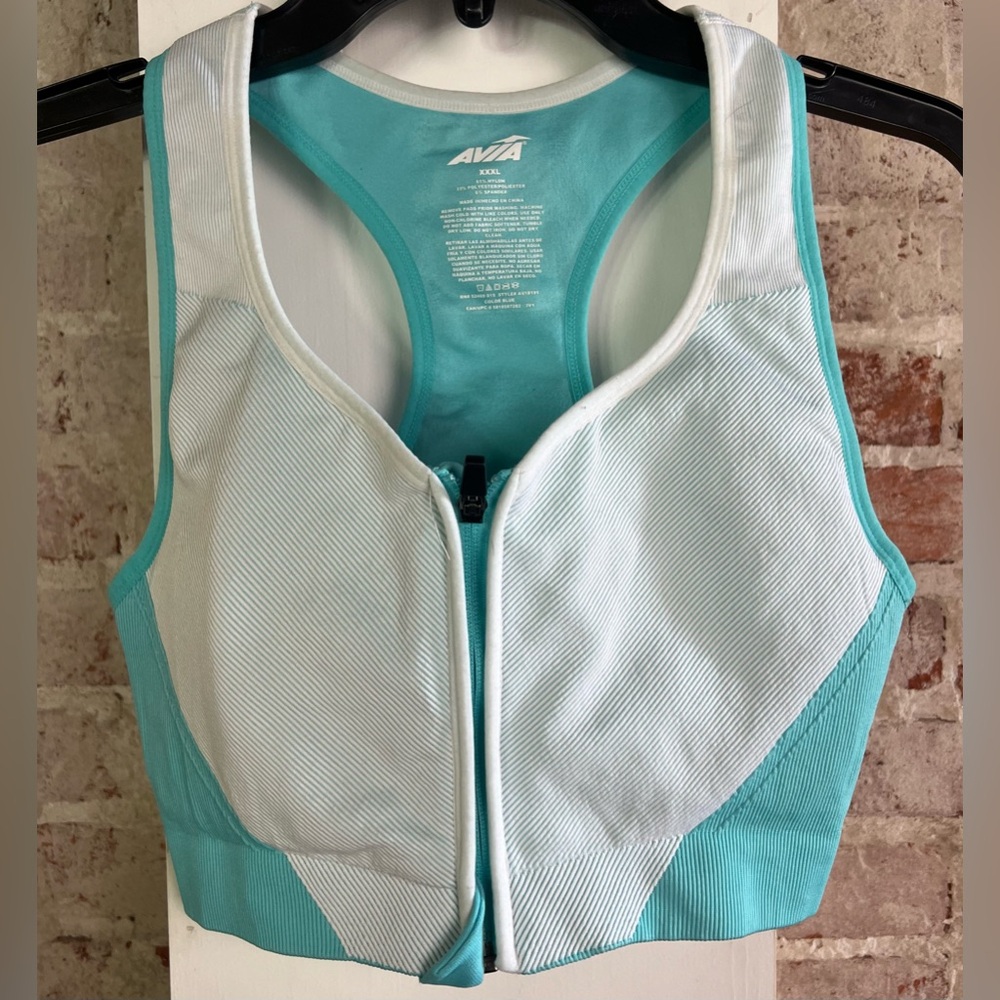 Six sports bras with various support levels.
